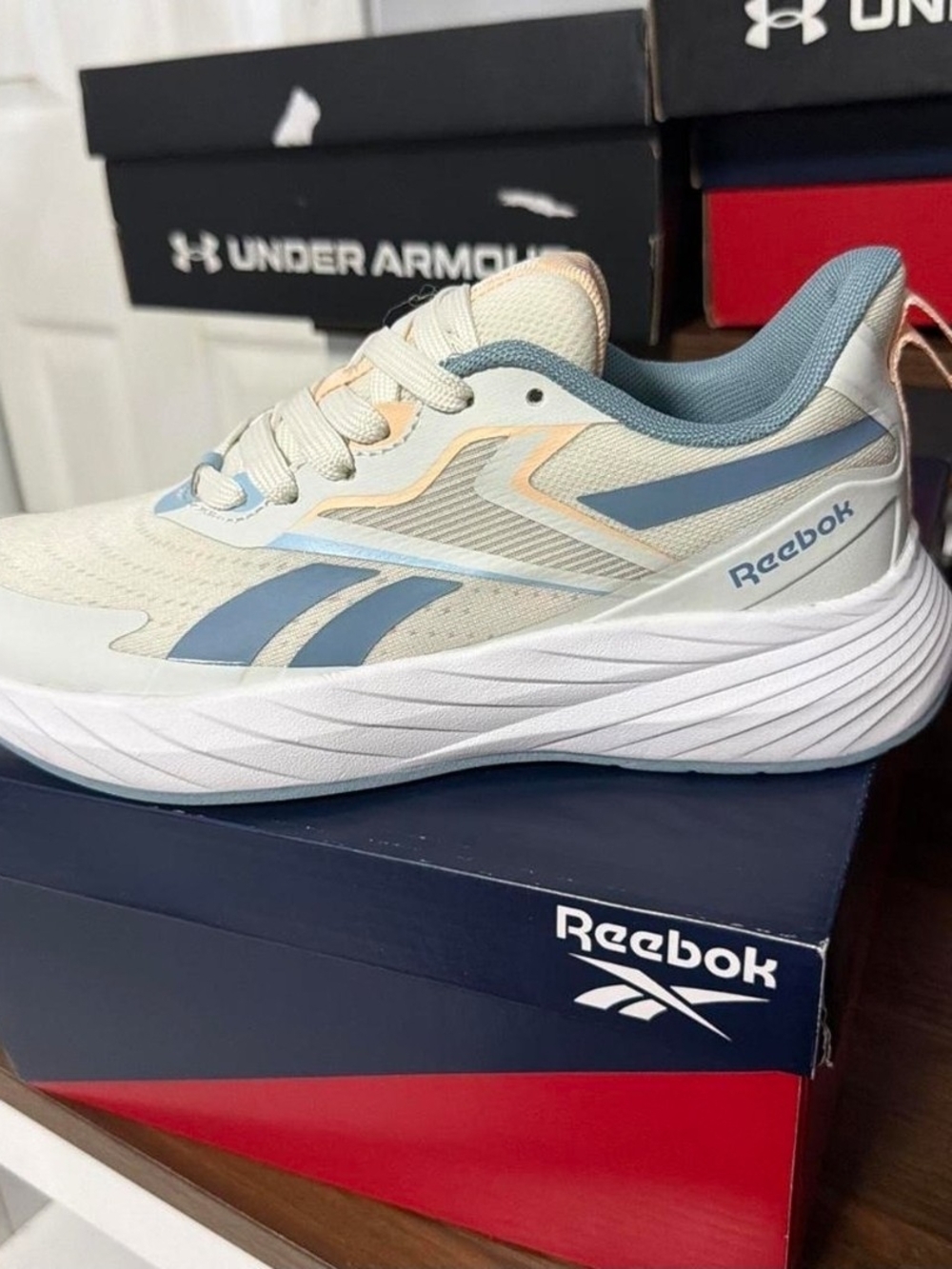 Reebok Women's Running Sneakers - Cream, Blue & Peach Accents